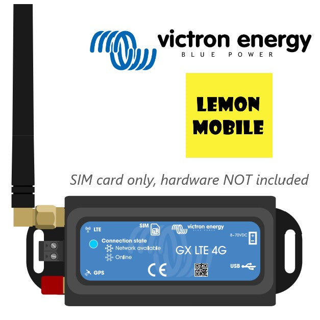 Victron Energy 4G LTE SIM card for GX LTE 4G modem in Australia, compatible with standard 4G LTE devices